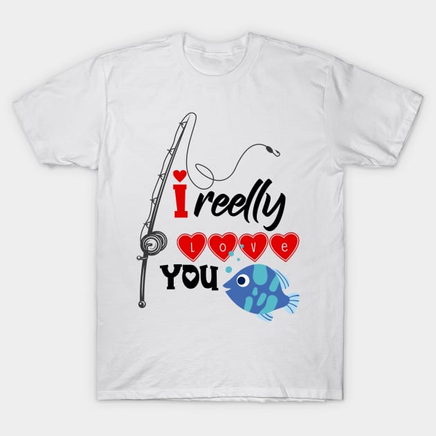 Fishing Valentines T-Shirt by banayan